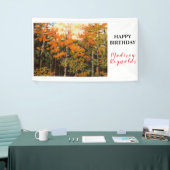 Gloride Oranje Geel Groene Aspens Birthday Spandoek (Beurs)