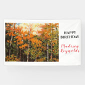 Gloride Oranje Geel Groene Aspens Birthday Spandoek (Horizontaal)
