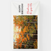 Gloride Oranje Geel Groene Aspens Birthday Spandoek (Verticaal)