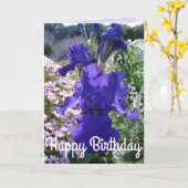 Gloride Paarse Iris Flower Floral Birthday Card Kaart (Gele Bloem)