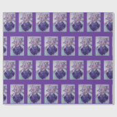 Gloride Paarse Waterverf Iris bloem Cadeaupapier (Vlak)