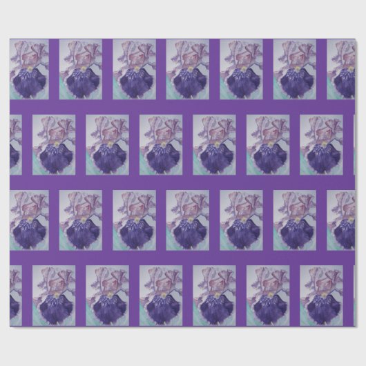 Gloride Paarse Waterverf Iris bloem Cadeaupapier (Vlak)