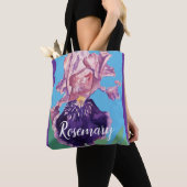 Gloride Paarse Waterverf Iris Flower Floral Bag Tote Bag (Dichtbij)