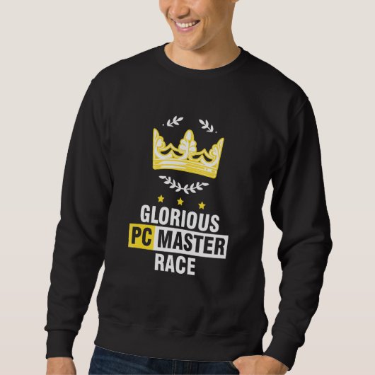 Gloride PC Master Race Crown PC Gamer Pc Gaming Trui (Voorkant)