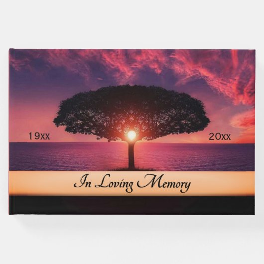 Gloride Setting Sun Funeral Guest Book Gastenboek (Voorkant)