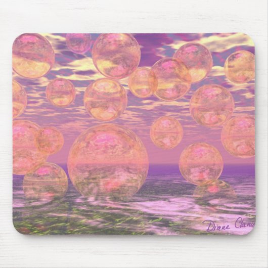 Gloride Skies - Roze en Gele droom Muismat (Voorkant)