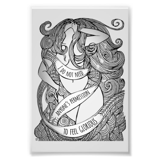 Gloride Small Print in grijs Foto Afdruk (Voorkant)