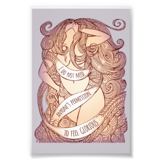 Gloride Small Print in Lila Foto Afdruk