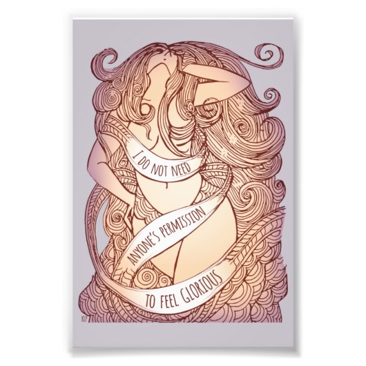 Gloride Small Print in Lila Foto Afdruk (Voorkant)