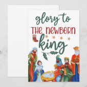 Glorie aan de koning feestdagenkaart (Voorkant / Achterkant)