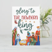 Glorie aan de koning feestdagenkaart (Staand voorkant)