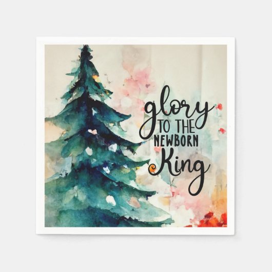Glorie aan de Newborn King kerstcarol Servet (Voorkant)