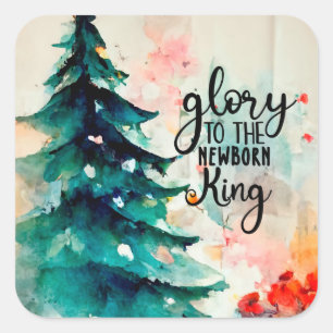Glorie aan de Newborn King kerstcarol Vierkante Sticker