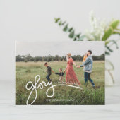 Glorie aan de Pasgeboren Kerstkaart van de Foto (Staand voorkant)