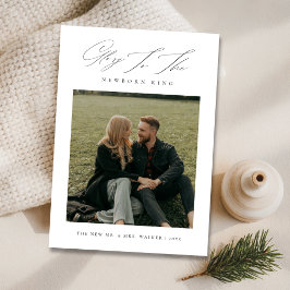 Glorie aan de pasgeboren King Pas getrouwd Foto Feestdagenkaart