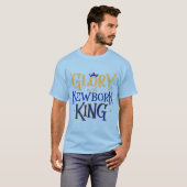 Glorie aan de pasgeboren koning Christelijk kerstf T-shirt (Voorkant volledig)