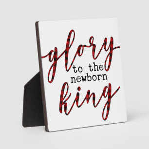 Glorie aan de pasgeboren koning Jezus kerstgebaar Fotoplaat