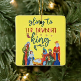 Glorie aan de pasgeboren koning keramisch ornament