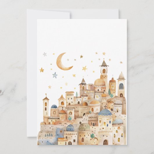 Glorie aan de pasgeboren koning kerstdiner kaart (Achterkant)