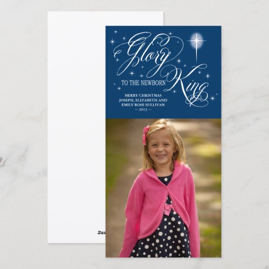 Glorie aan de pasgeboren koning Kerstmis Feestdagenkaart (Voorkant / Achterkant)