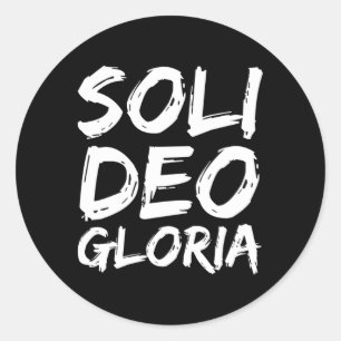 Glorie aan God alleen citeren Reformatie Soli deo  Ronde Sticker