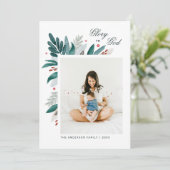 Glorie aan God. Bloemrijke botanische religieuze K Feestdagenkaart (Staand voorkant)