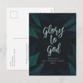 Glorie aan God. Botanisch schrift religieuze Kerst Feestdagenkaart (Voorkant / Achterkant)