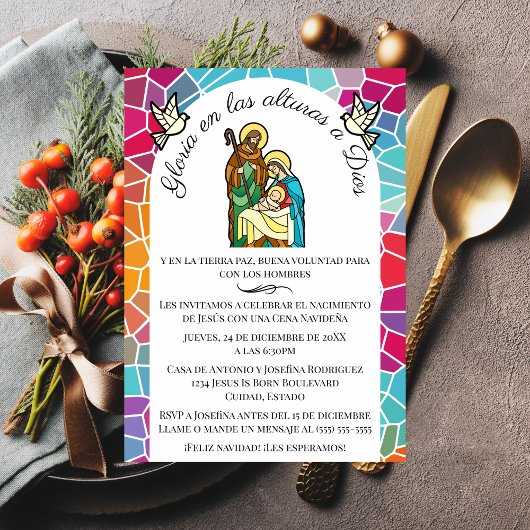 Glorie aan God Christelijk kerstdiner Kaart