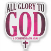 Glorie aan God Christelijk Sticker (Voorkant)