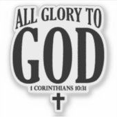 Glorie aan God Christelijk Sticker (Voorkant)