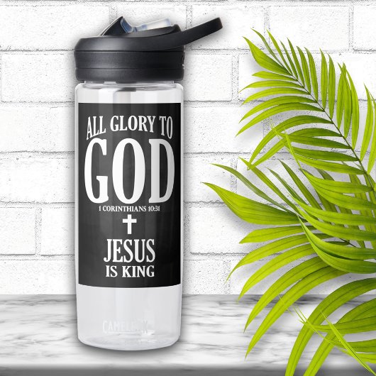Glorie aan God Christelijk Waterfles