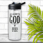 Glorie aan God Christelijk Waterfles<br><div class="desc">Glorie aan God Bijbelvers 1 Korintiërs 10:31 Dus of je nu eet of drink,  of wat je ook doet,  doe het allemaal voor de glorie van God.</div>