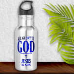 Glorie aan God Christelijk Waterfles<br><div class="desc">Glorie aan God Bijbelvers 1 Korintiërs 10:31 Dus of je nu eet of drink,  of wat je ook doet,  doe het allemaal voor de glorie van God.</div>