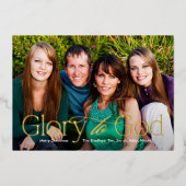 Glorie aan God ECHTE FOLIE Religieuze Kerst Kaart (Voorkant)