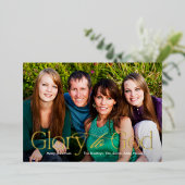 Glorie aan God ECHTE FOLIE Religieuze Kerst Kaart (Staand Voorkant)