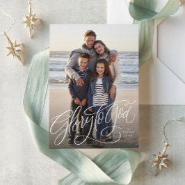 Glorie aan God elegante religieuze foto Kerstmis Feestdagenkaart