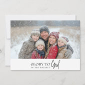 Glorie aan God Geloof gebaseerd Heilige Kerstmis F Feestdagenkaart (Voorkant)