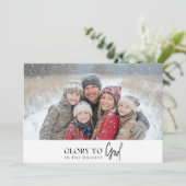 Glorie aan God Geloof gebaseerd Heilige Kerstmis F Feestdagenkaart (Staand voorkant)