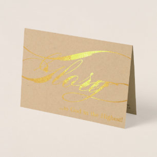 Glorie aan God Gold Foil Christmas Wenskaart Folie Kaarten