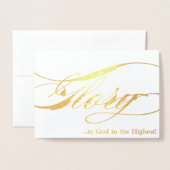 Glorie aan God Gold Foil Christmas Wenskaart Folie Kaarten (Voorkant met envelop)
