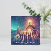 Glorie aan God Gouden Sterren Religieuze Jezus Chr Feestdagenkaart (Staand voorkant)