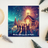 Glorie aan God Gouden Sterren Religieuze Jezus Chr Feestdagenkaart