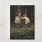 Glorie aan God Hand belettering Foto Feestdagenkaart (Voorkant)
