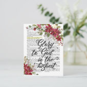 Glorie aan God in de Hoogste Bijbel Verse Pagina Briefkaart (Staand voorkant)