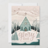 Glorie aan God | Kerst-winterkerk Feestdagenkaart (Voorkant)