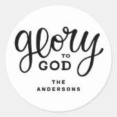 Glorie aan God Kerstmis | Christelijk godsdienstig Ronde Sticker (Voorkant)