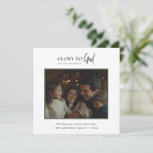 Glorie aan God Kerstmis Familie Foto Groeten Feestdagenkaart (Staand voorkant)