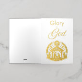 Glorie aan God Kerstmis Folie Feestdagenkaart (Buiten Laag)