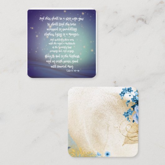 Glorie aan God Luke Bijbel Verzen Kerstmis Informatiekaartje (Voorkant / Achterkant)