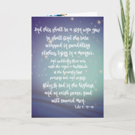 Glorie aan God Luke Bijbel Verzen Kerstmis Kaart